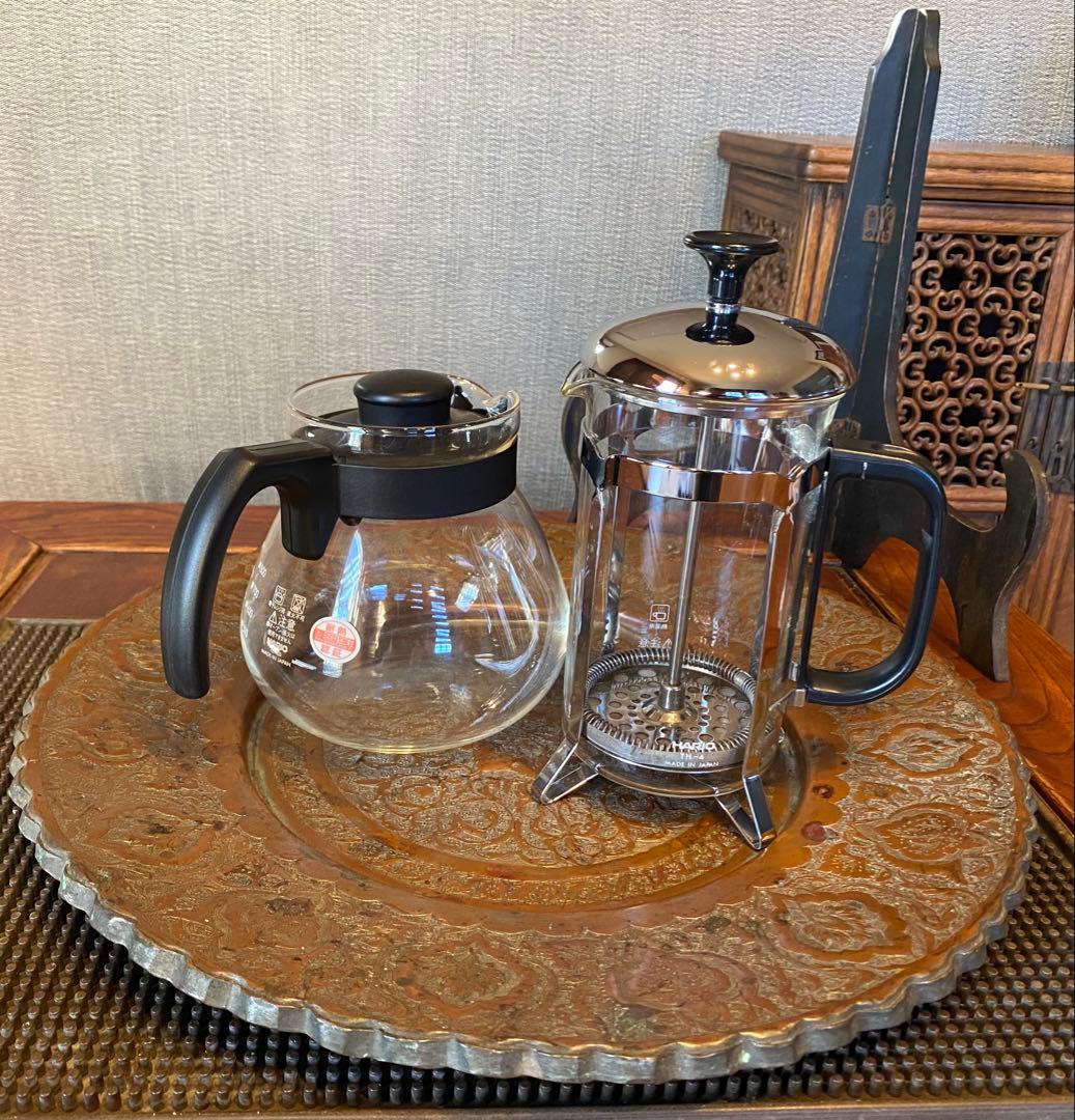 カジャール朝プレート・フレンチプレス　鑑賞スタンド　４点セット　ヴィンテージ