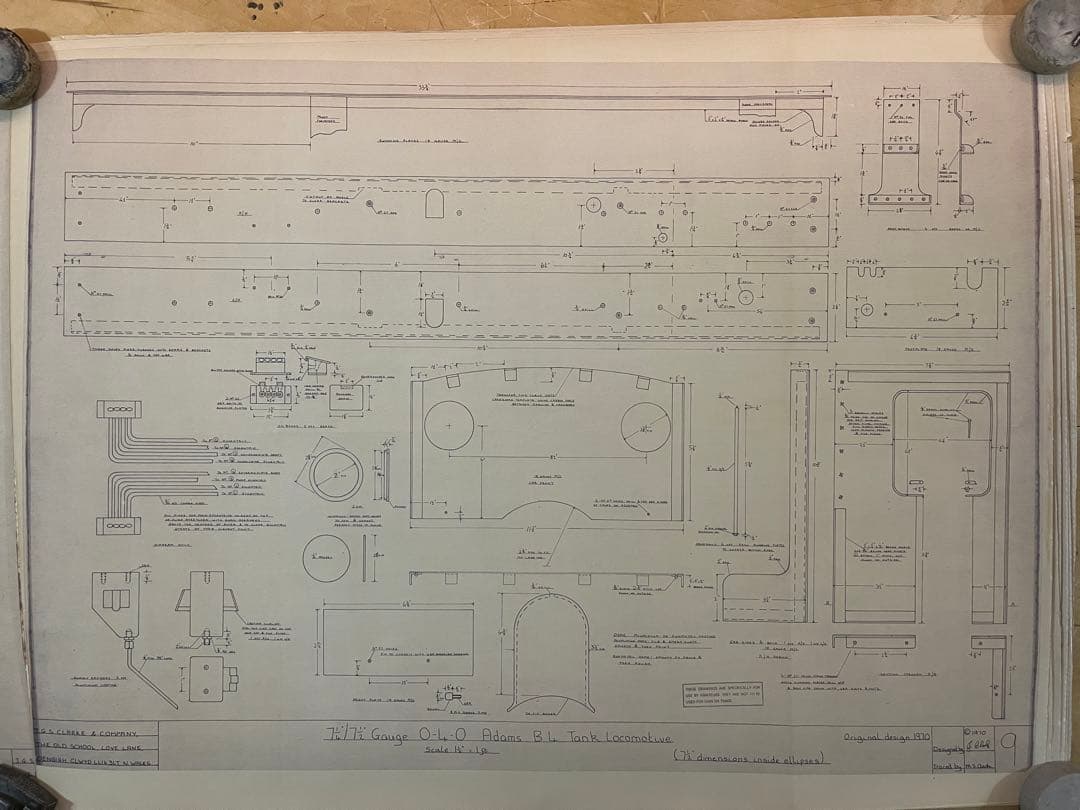 機関車図面大判サイズ#4　0-4-0 ADAMS B4　11sheets