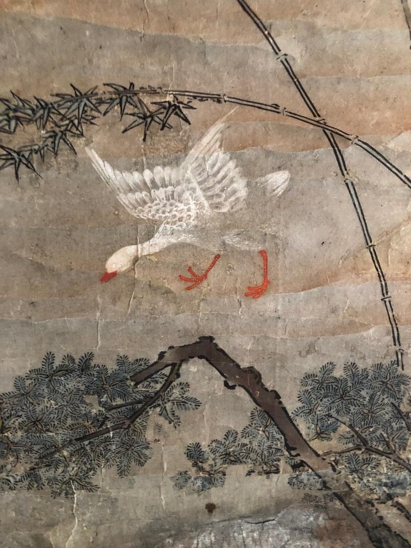 仙堺圖　古法眼筆　弐幅對　古法眼　掛軸　骨董品　アンティーク