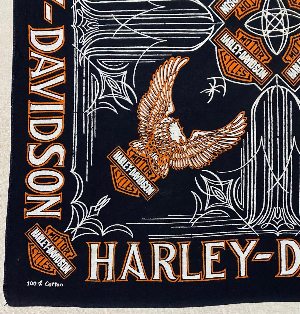激レア! ブラック HARLEYDAVIDSON ビンテージバンダナ 1586