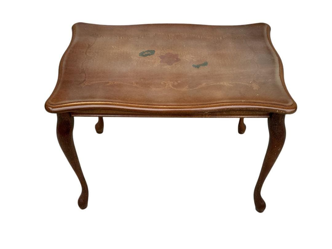 アンティーク北欧 木 木製 象嵌 猫脚 完成品 イタリア製 イタリア家具