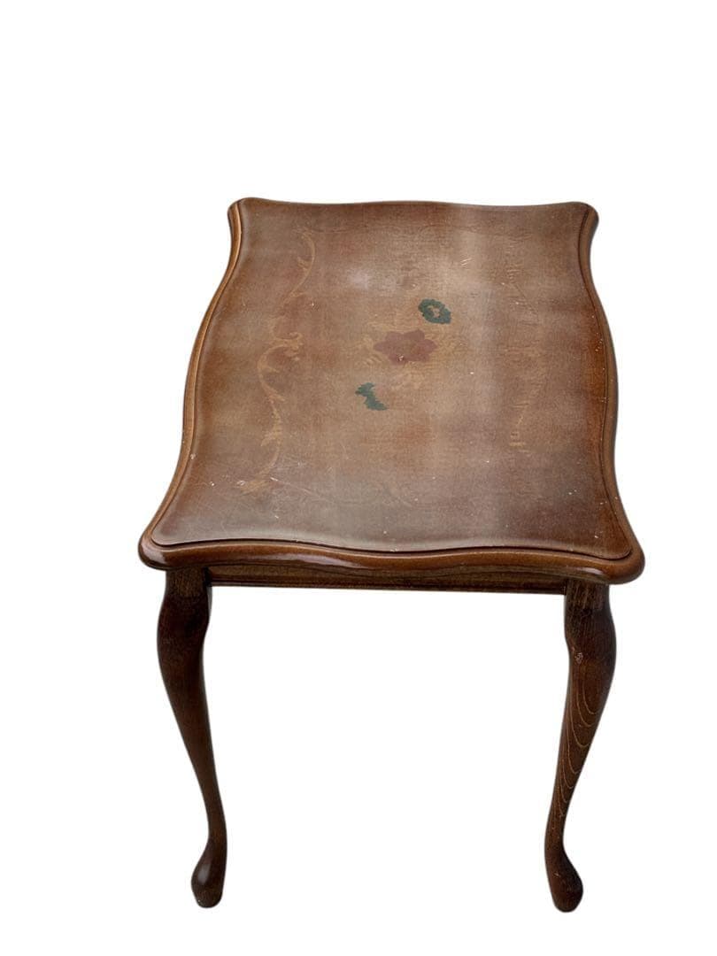 アンティーク北欧 木 木製 象嵌 猫脚 完成品 イタリア製 イタリア家具