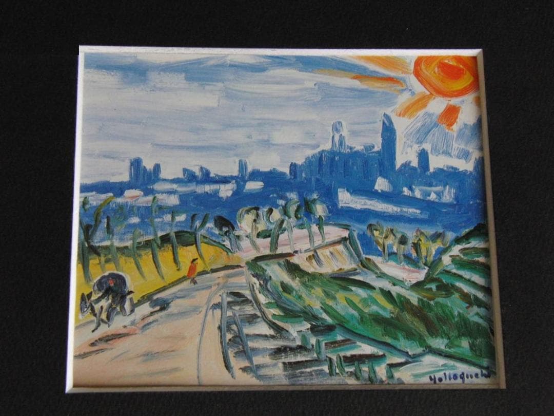 野口弥太郎、「セコビアへの道」、希少な画集の額装画