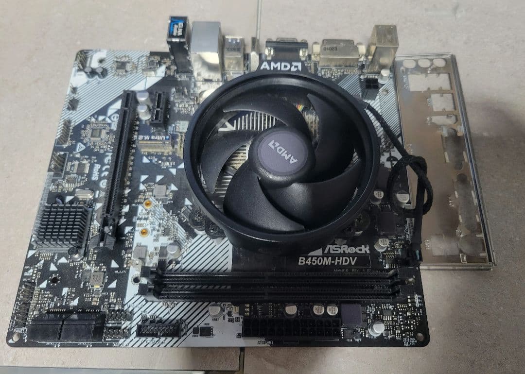 ASRock B450 M-HDV Ryzen5 3500 マザーボード 動作品