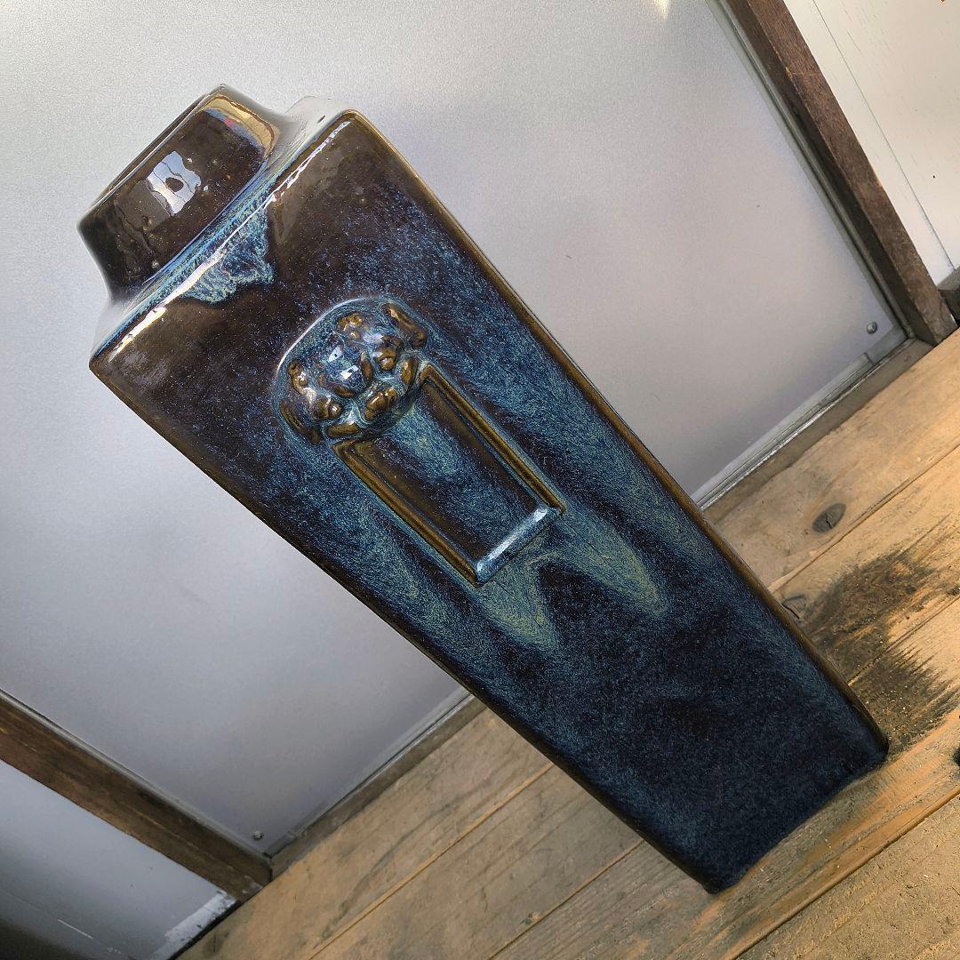 ★古い　高徳順印　角花瓶　　高さ約48.5センチ　中国　古玩★