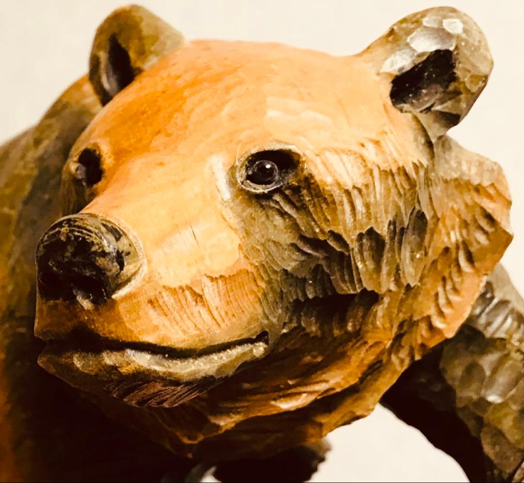 希少　大和正幸　木彫り熊　ガラス目 北海道　木彫熊　木彫り　大和彫