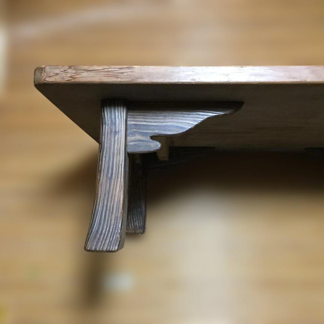 アンティーク木製座卓テーブル 約106×72.5×32 厚み3.3　引取値引可