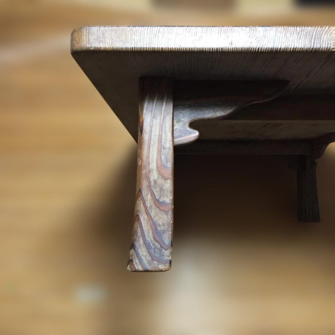 アンティーク木製座卓テーブル 約106×72.5×32 厚み3.3　引取値引可