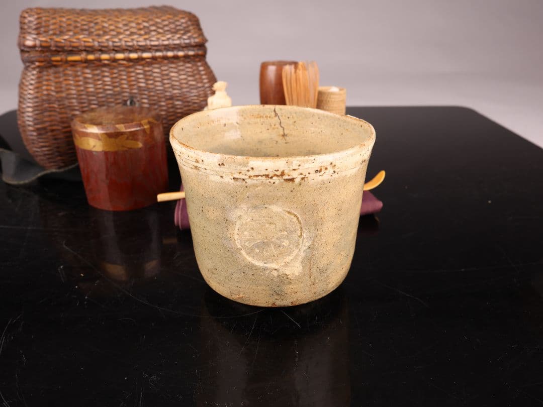 A920茶箱 一揃え 茶碗 棗 茶入 茶筅 茶筅筒 茶杓 仕覆 茶道具【】＝