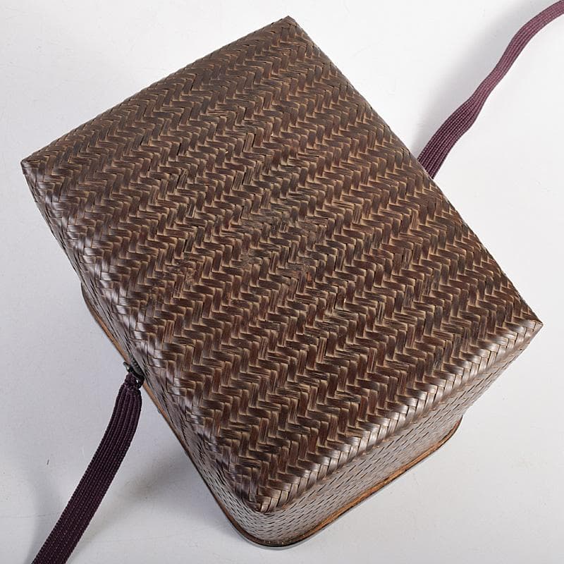 茶道具　御所籠　茶籠　黒楽茶碗　振出など　十一点一式　時代箱付　F　R8766B