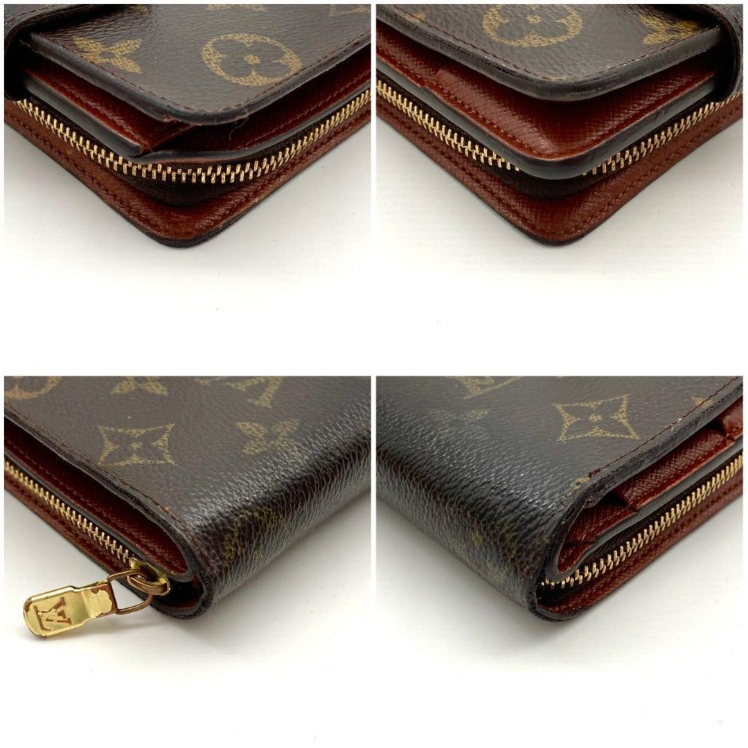 ルイヴィトン 二つ折り財布 コンパクトジップ モノグラム ブラウン 71222