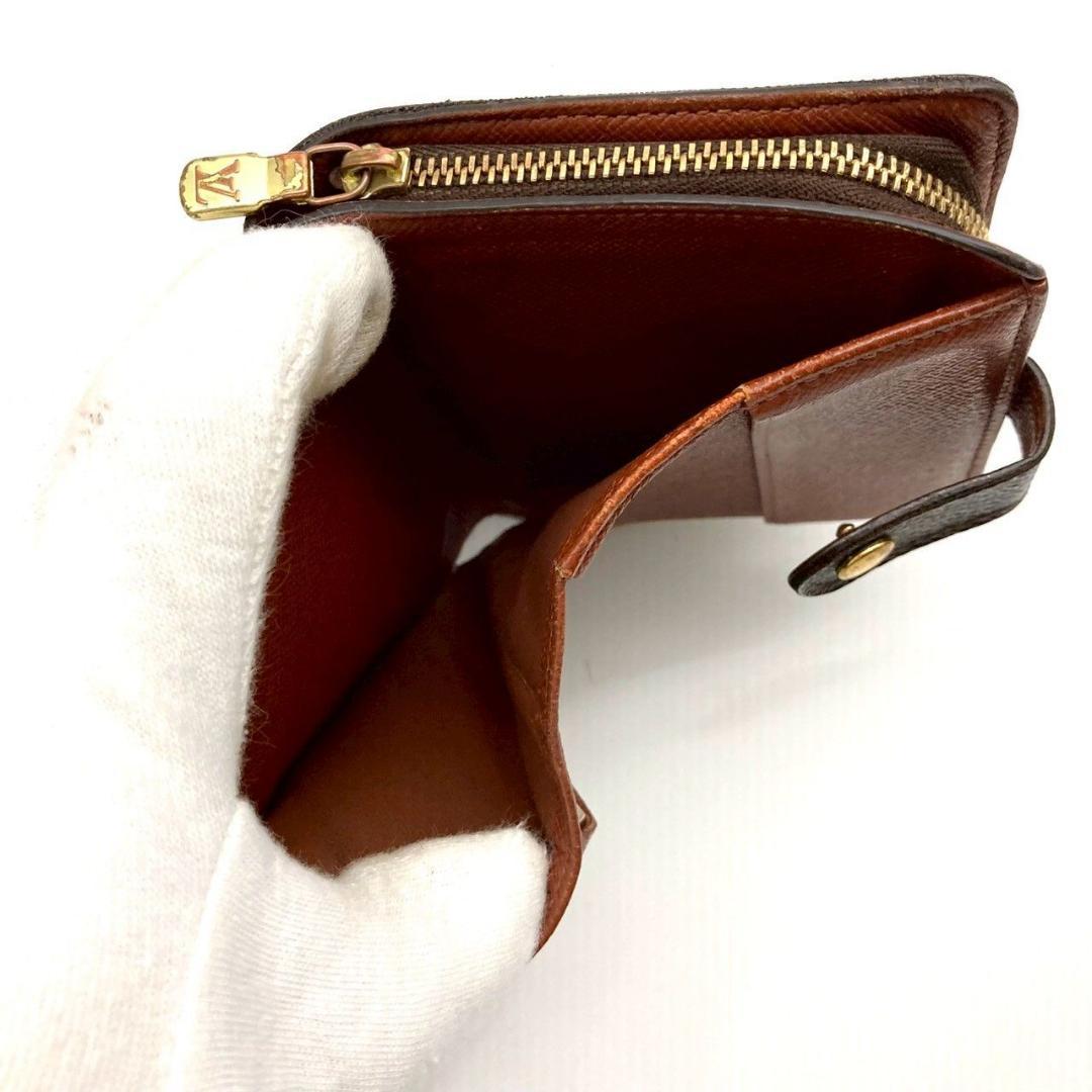 ルイヴィトン 二つ折り財布 コンパクトジップ モノグラム ブラウン 71222