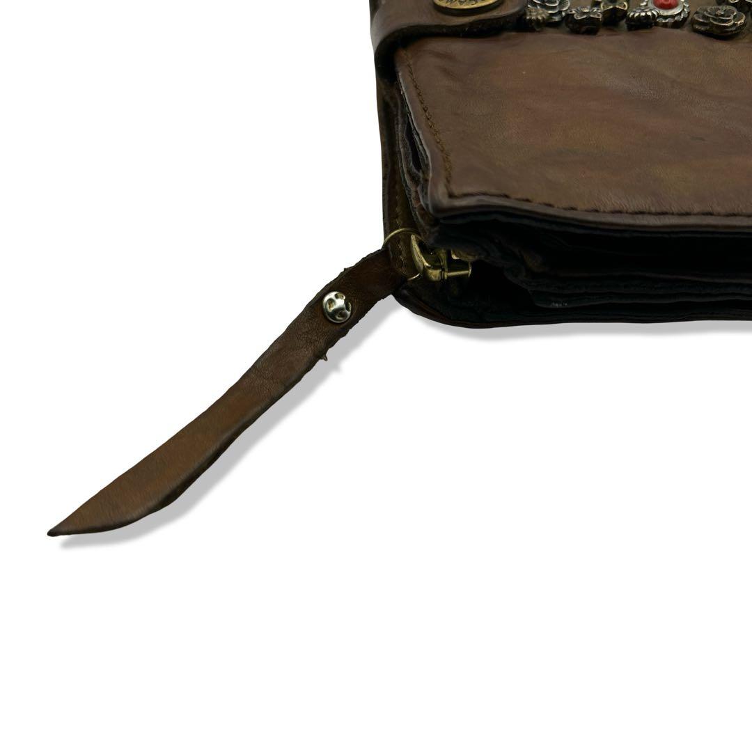 CAMPO MAGGI カンポマッジ 折り財布 スタッズ レザー ダメージ加工