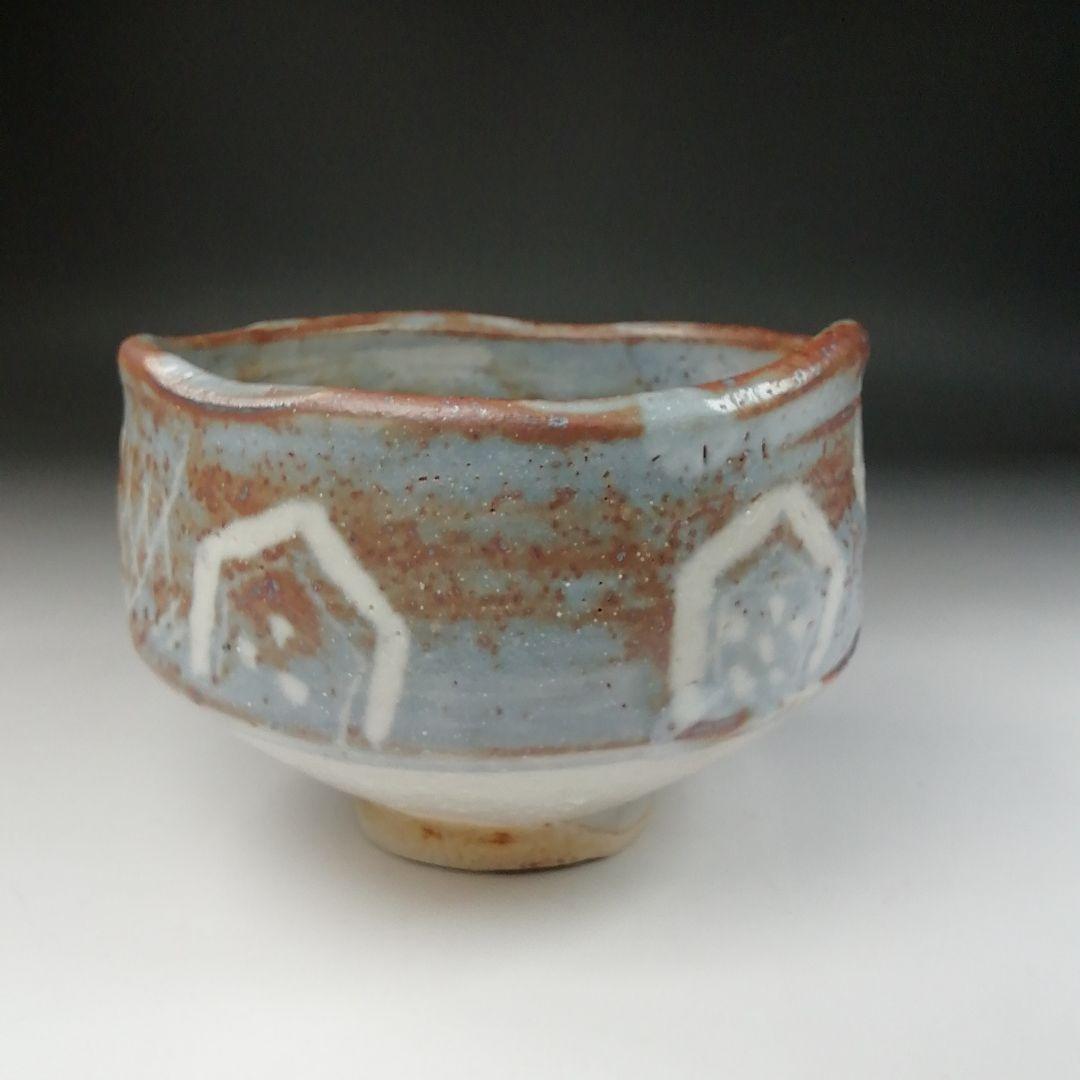 Ｔ８１　茶碗　『峰の紅葉写』『鼡志野茶碗』『菊泉窯　田中源彦造』　共箱　茶道具