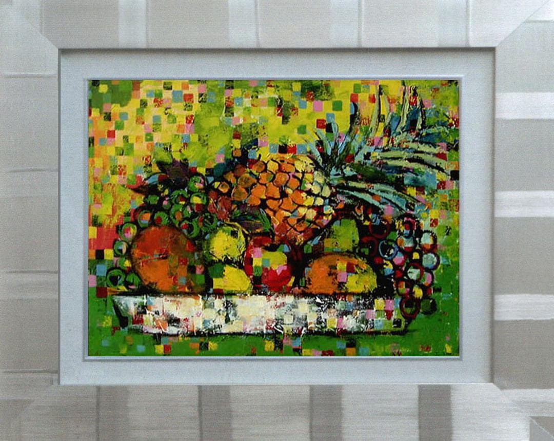 油絵 絵 絵画 インテリア uF6-061103 果物 静物