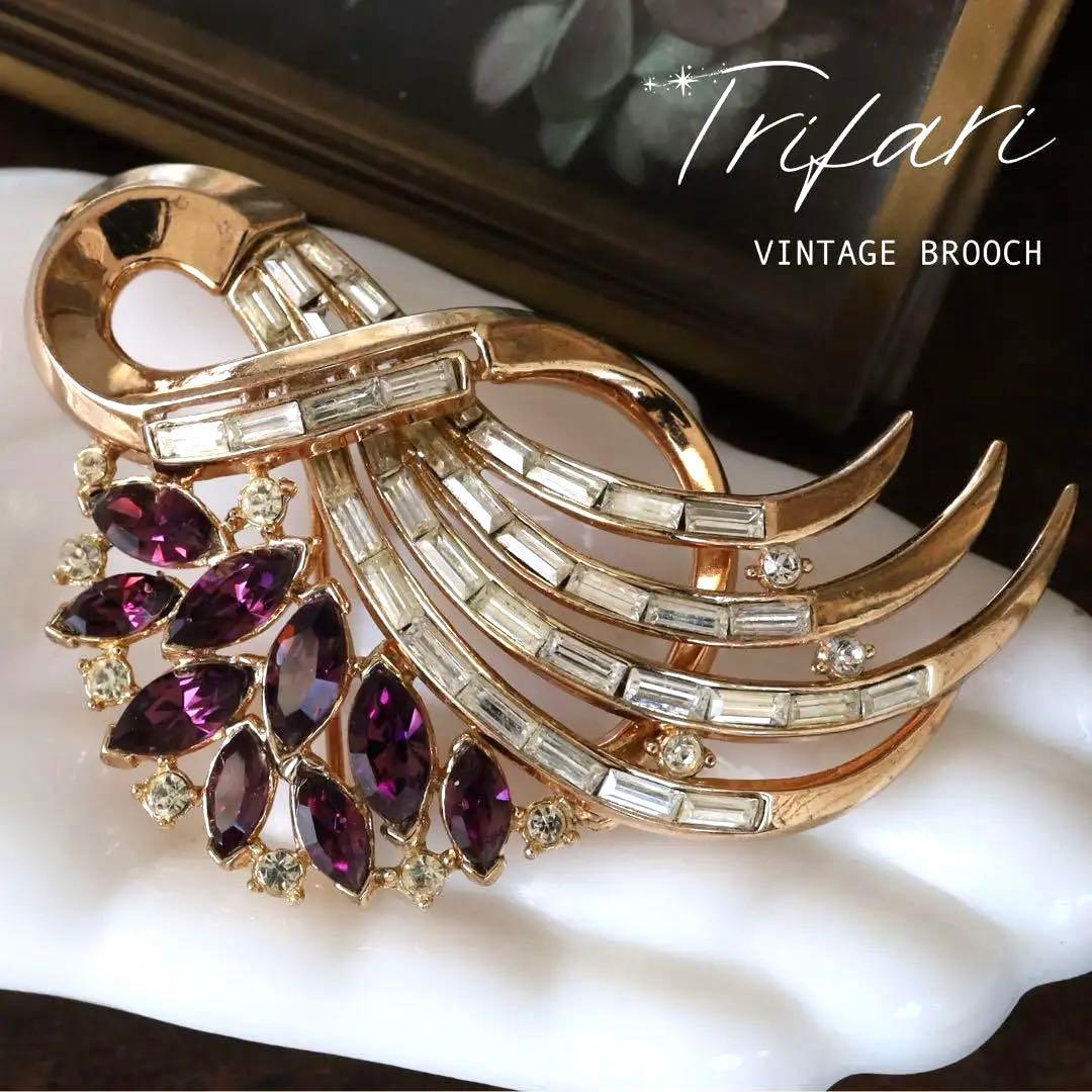 希少！✧刻印有✧ TRIFARI トリファリ ヴィンテージ ブローチ 1952年