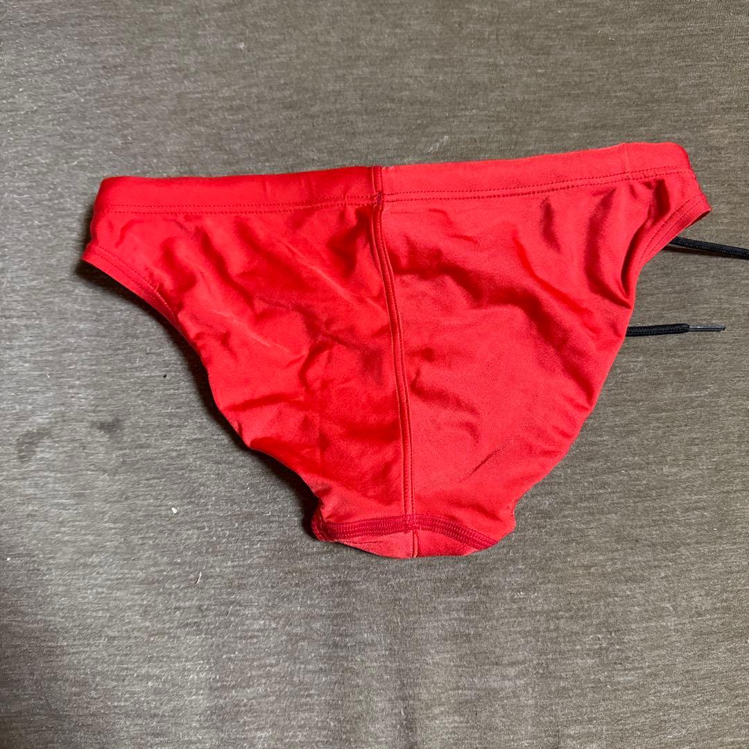 レッド アシックス競泳水着　S