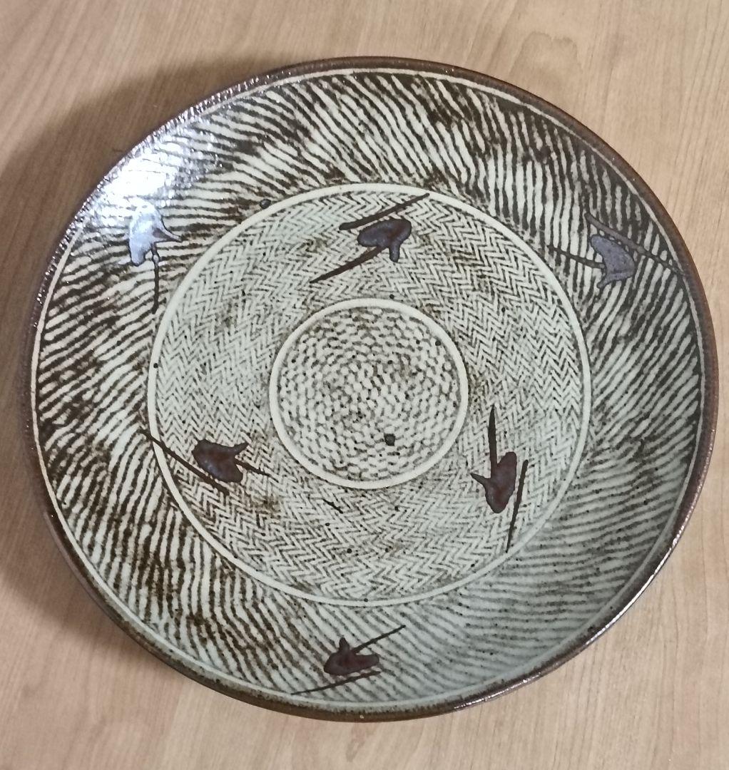 人間国宝　島岡達三作　象嵌皿　共箱付