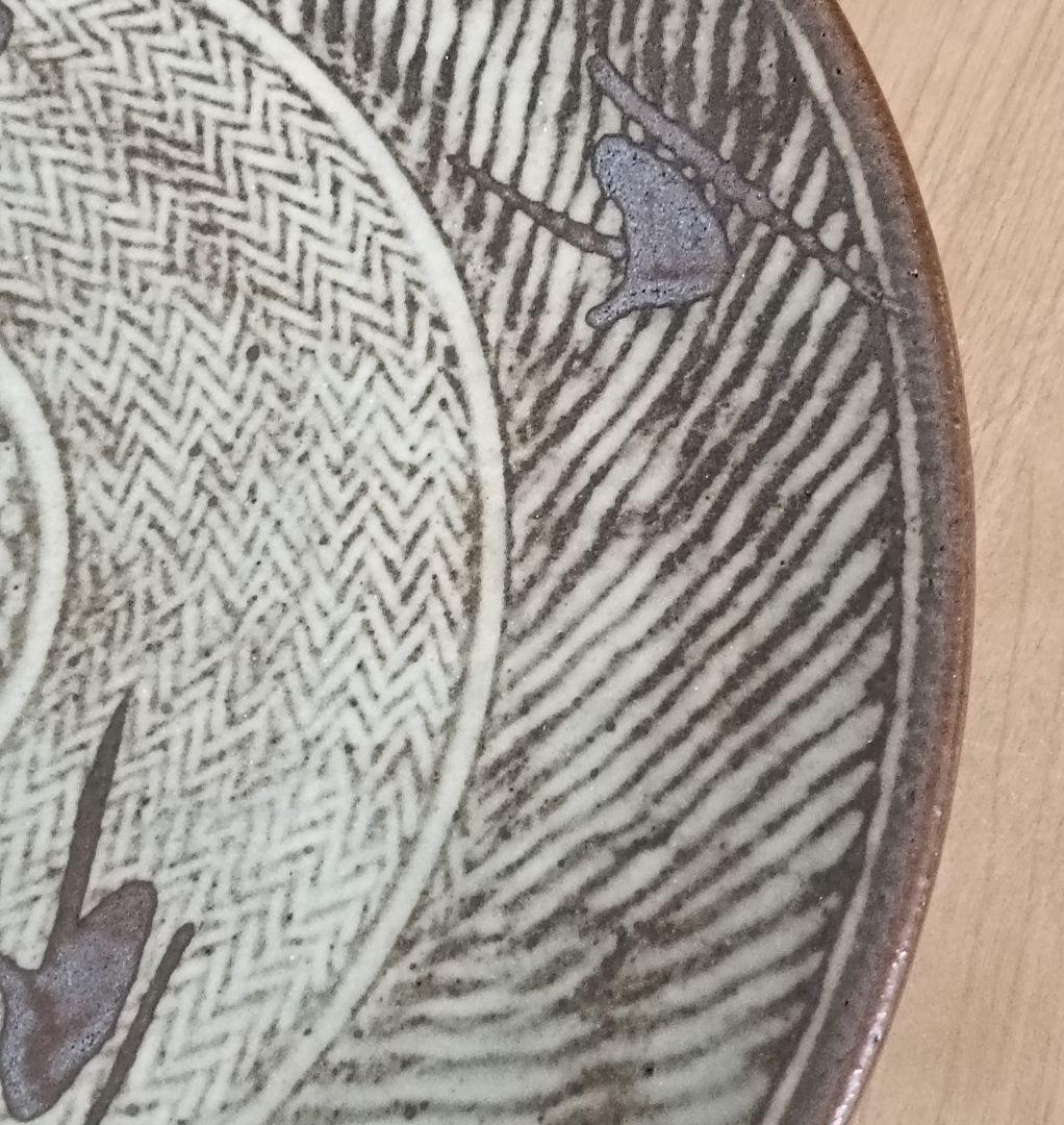 人間国宝　島岡達三作　象嵌皿　共箱付