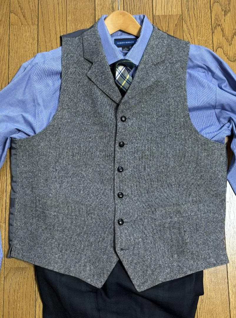 100ＡＢ７　ジャケット＆ベスト　ツイード　ホームスパン