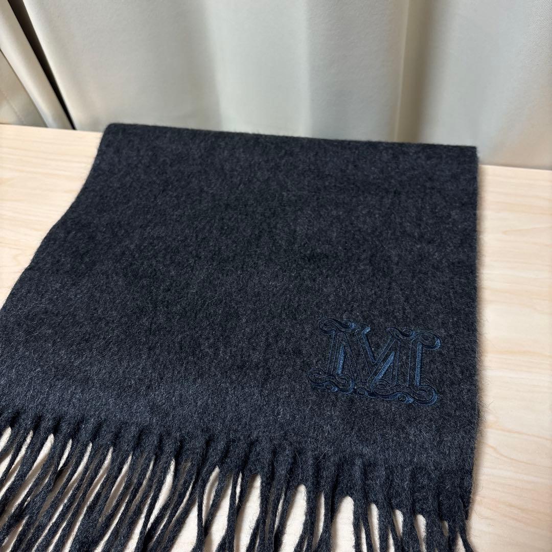 【新品タグ有り】Max Mara カシミヤ ストール マフラー ダークグレー