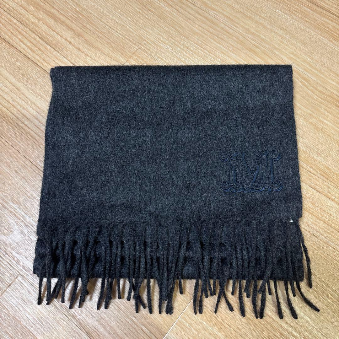 【新品タグ有り】Max Mara カシミヤ ストール マフラー ダークグレー