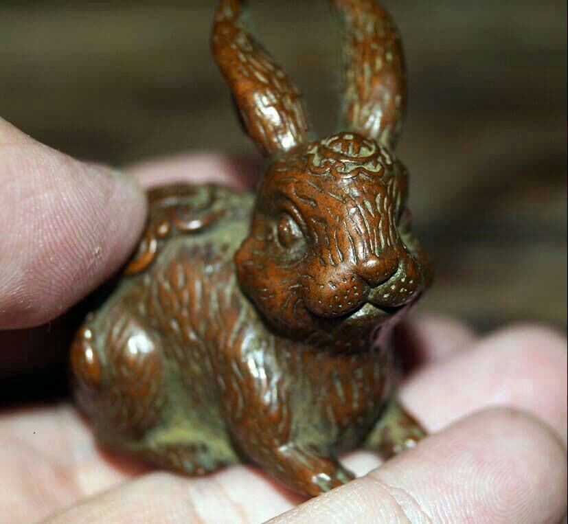 手作りする  純銅  中実  うさぎ  工芸品  置物96