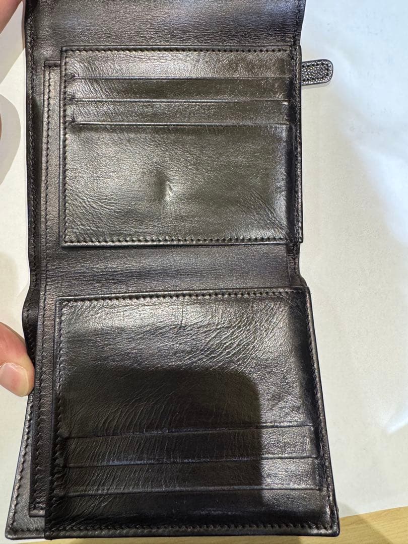 CHANEL シャネル　マトラッセ 黒 キャビアスキン 三つ折り財布