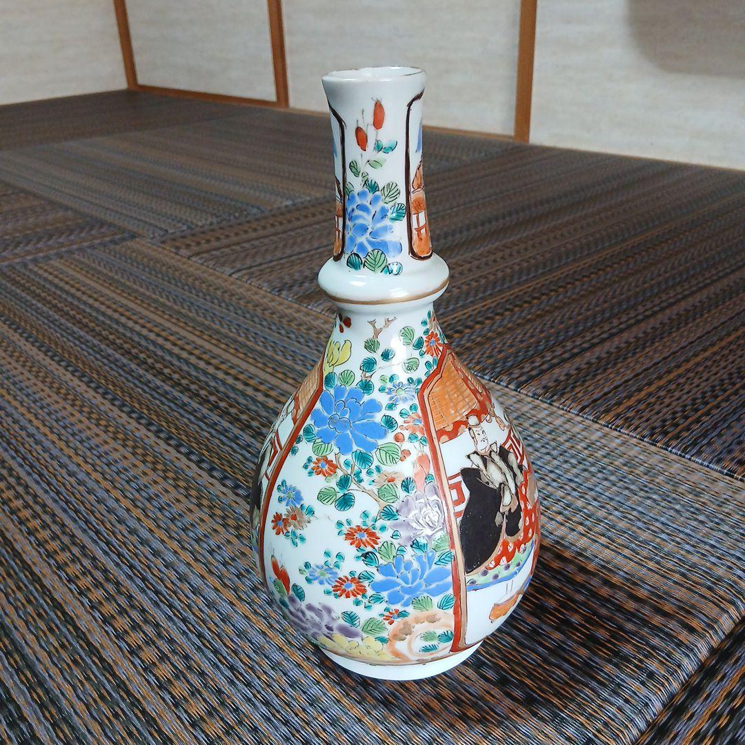 肥碟山信甫造の壺/幕末明治里帰り伊万里有田焼田代商会/公家菊牡丹錦絵/骨董一輪挿