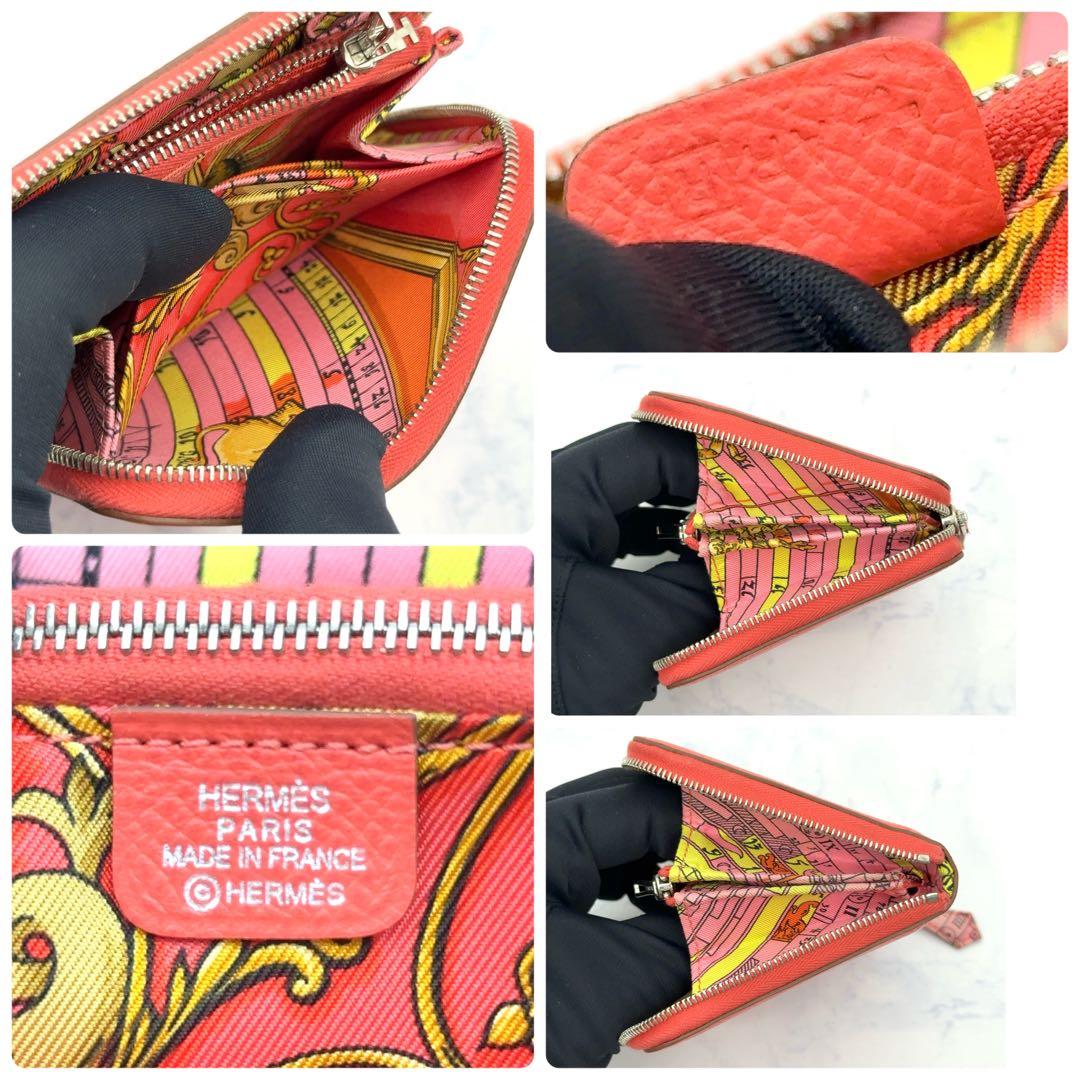 【最高級美品】エルメス アザップコンパクト シルクイン ピンク エプソン □R刻