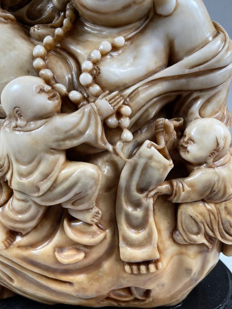 超大寿山石彫 仏教七福神13:6kg 極細工 細密彫刻骨董品天然古玩 仏教美術品