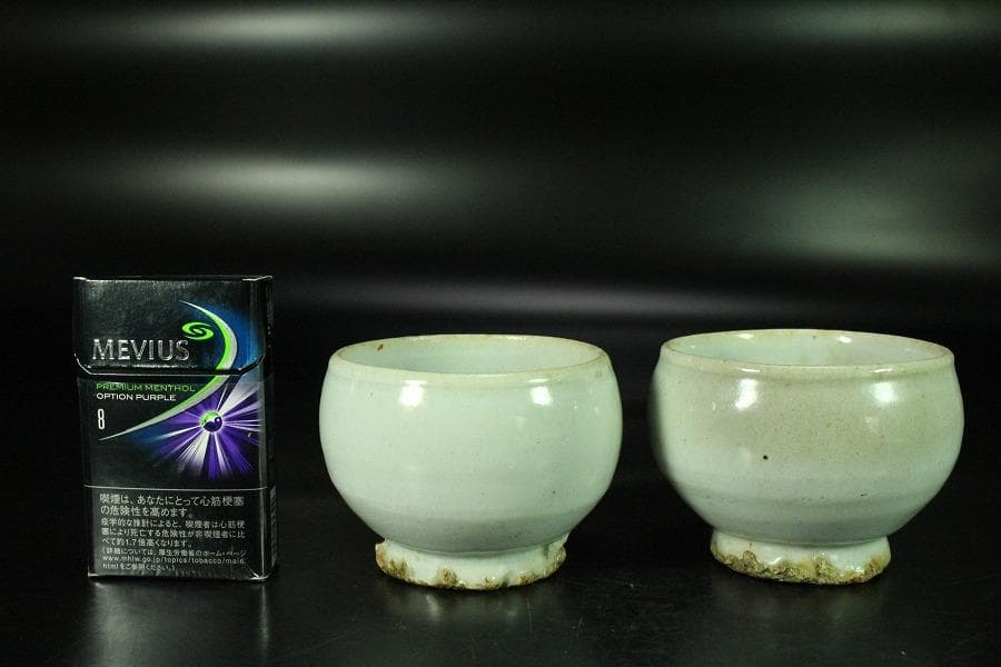古美術 李朝 白磁 碗 一対 高麗(K-A637)