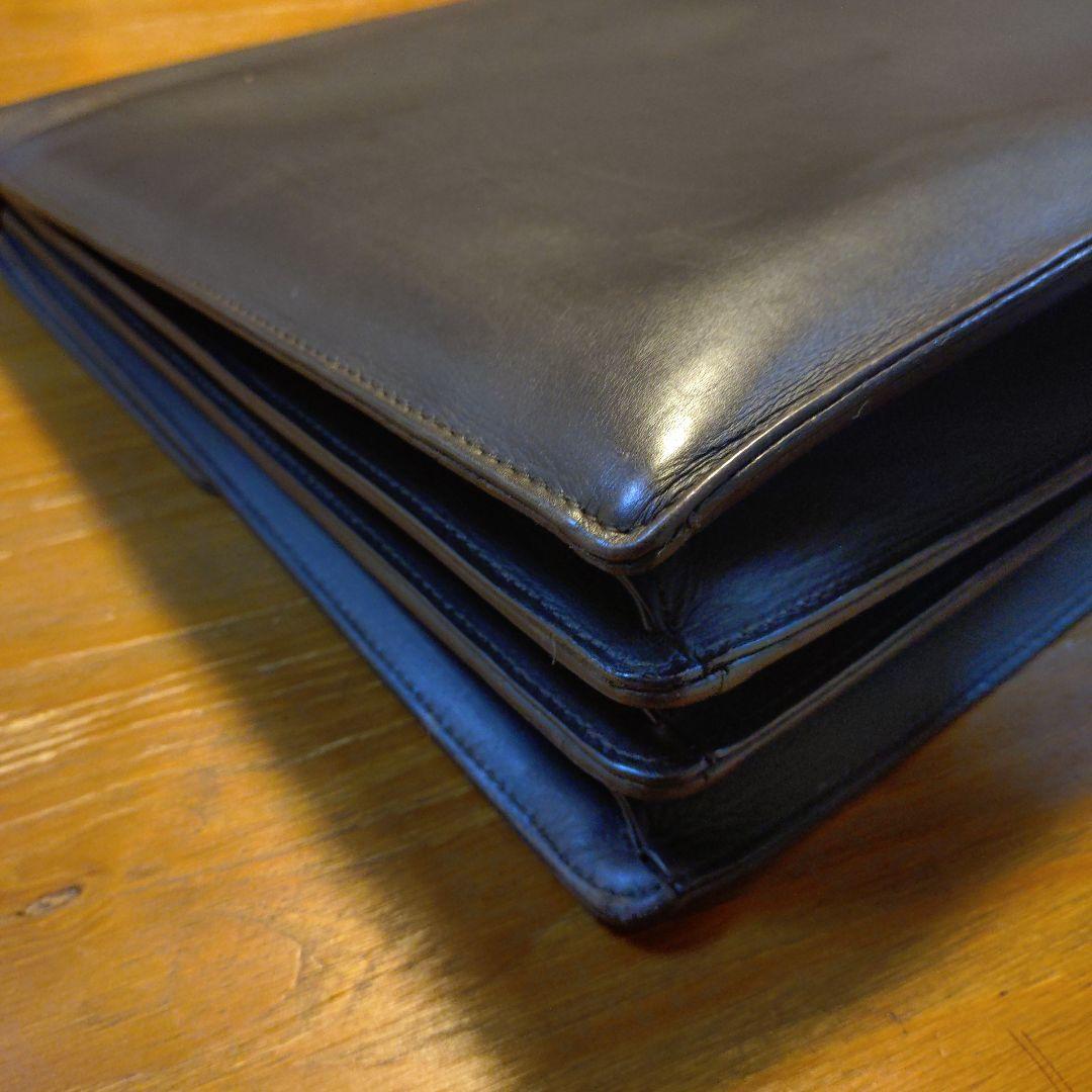 BOTTEGA　ダークブラウン レザー ビジネスバッグ 編み込みデザイン