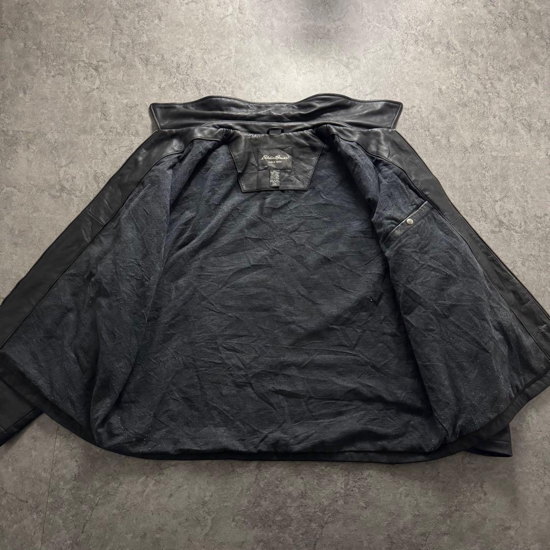 【希少サイズ】エディーバウアー 3XL レザージャケット　シングル　カウレザー