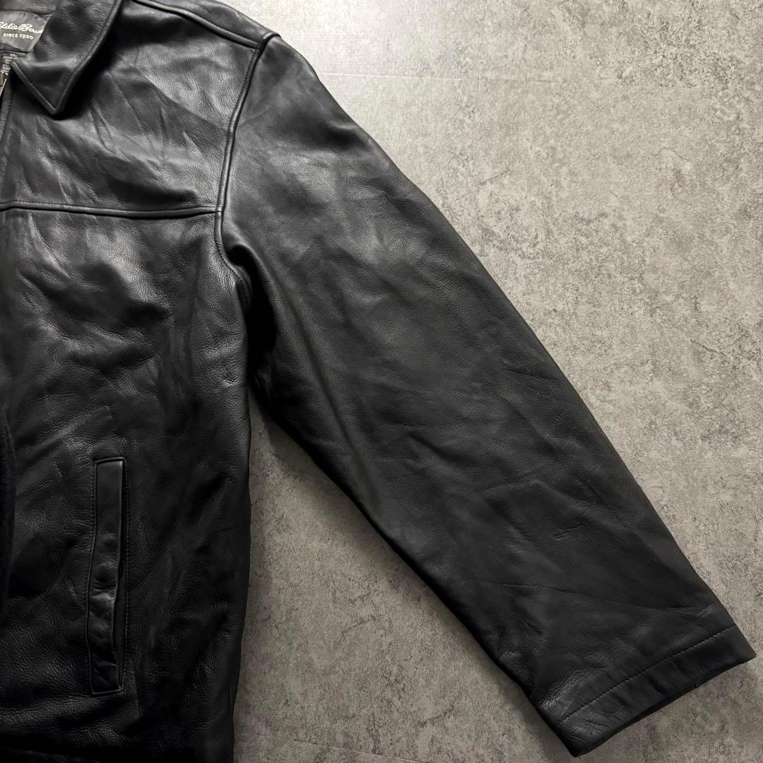 【希少サイズ】エディーバウアー 3XL レザージャケット　シングル　カウレザー