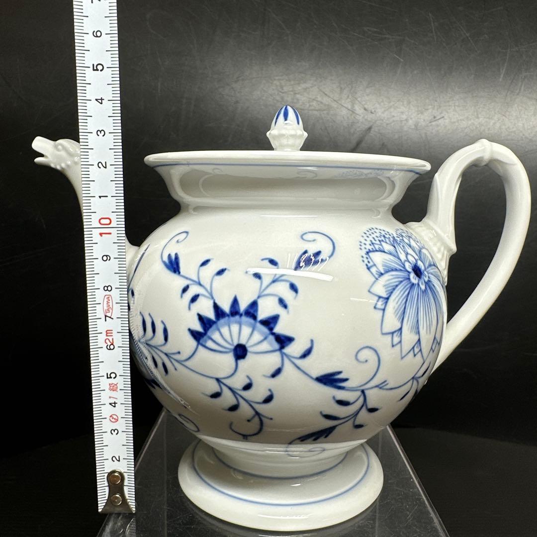 マイセン　ブルーオニオン　希少シェイプ　スワン口　ポット　東ゆ7-1107☆1F