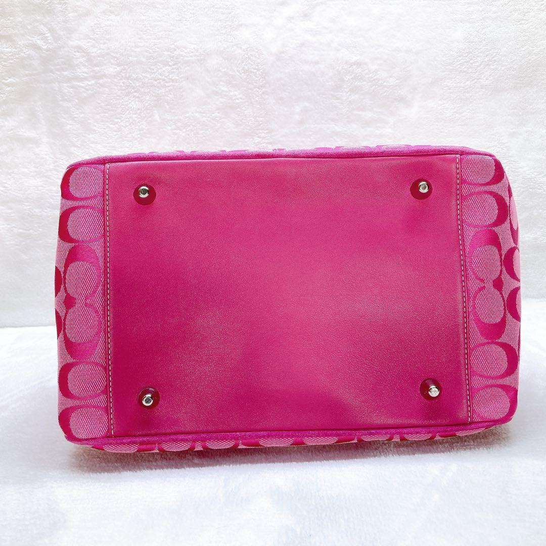 バッグ Coach Tote Bag Signature Horse Bit Pink