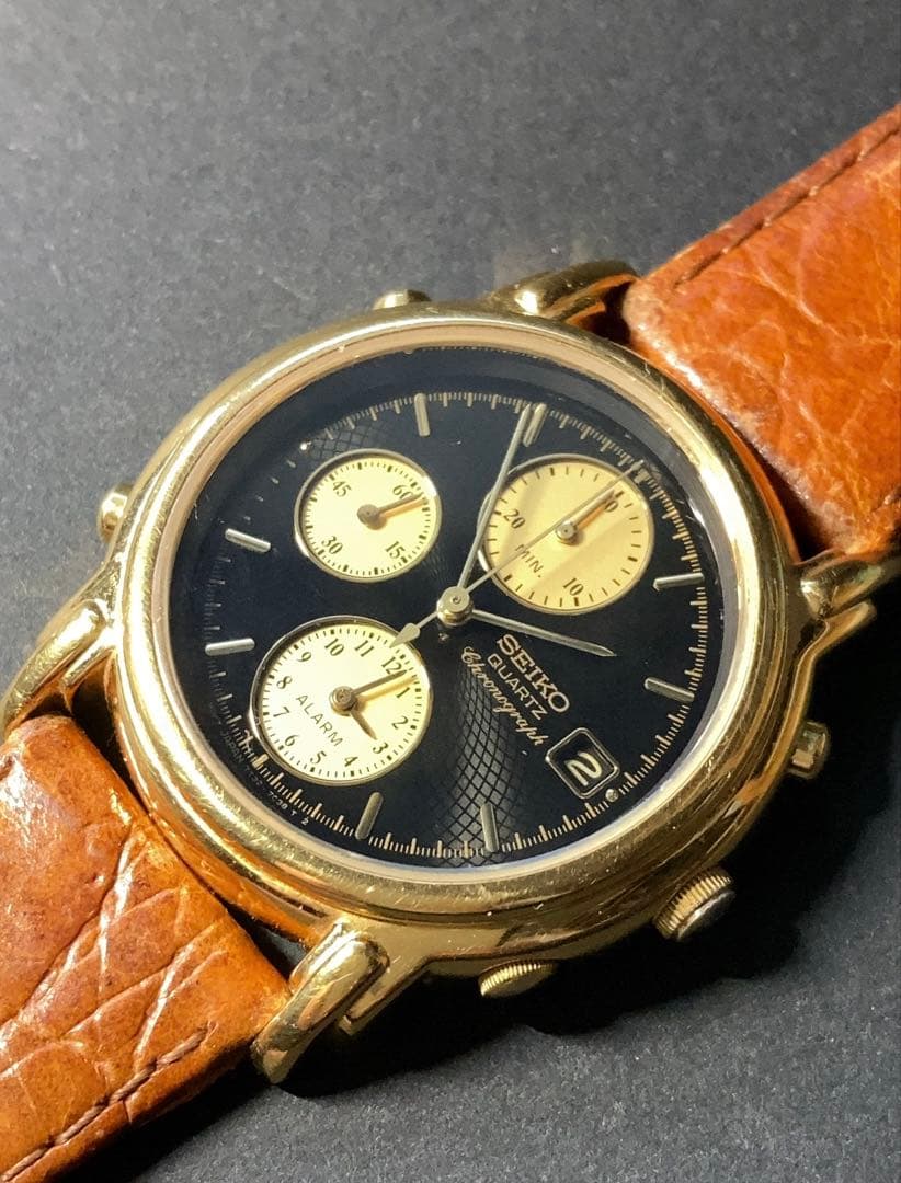 SEIKO 7T32-7B70 Chronograph ゴールド ブラック