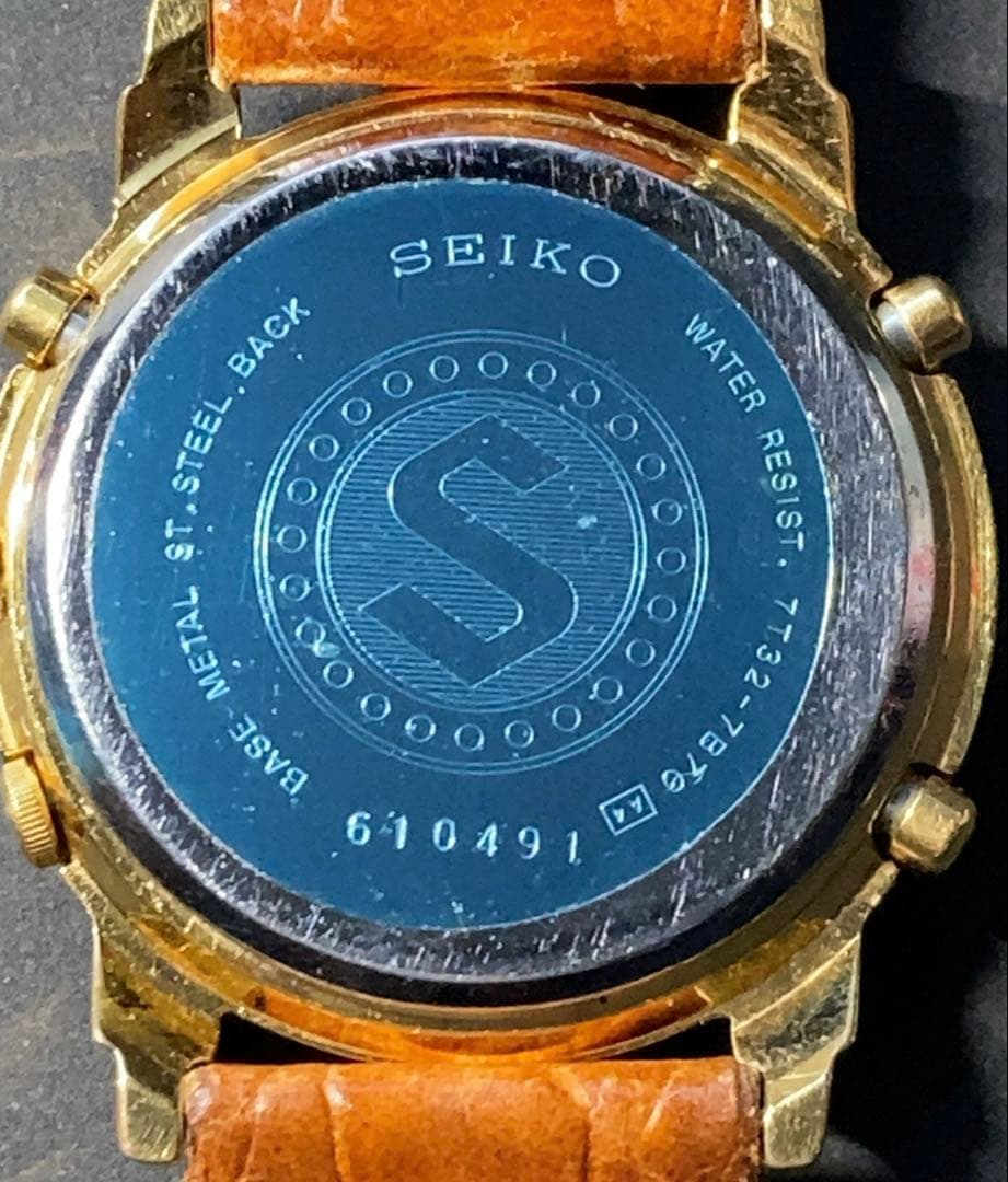 SEIKO 7T32-7B70 Chronograph ゴールド ブラック