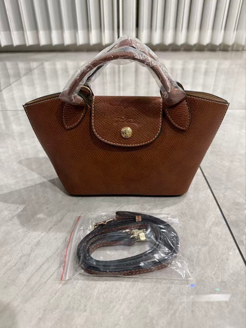 ロンシャン LONGCHAMP PURE XS トートバッグブラウン - レザー