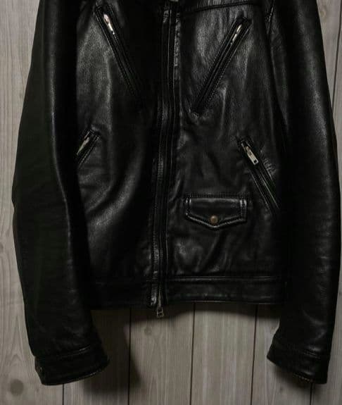 専用　Lounge Lizard 襟付　ライダース　レザー　　ホース　逆八の字