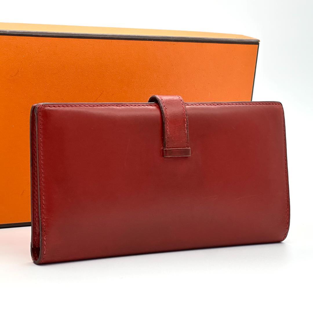 【美品】HERMES エルメス　べアンクラシック　レッド　長財布　⚪︎W刻印