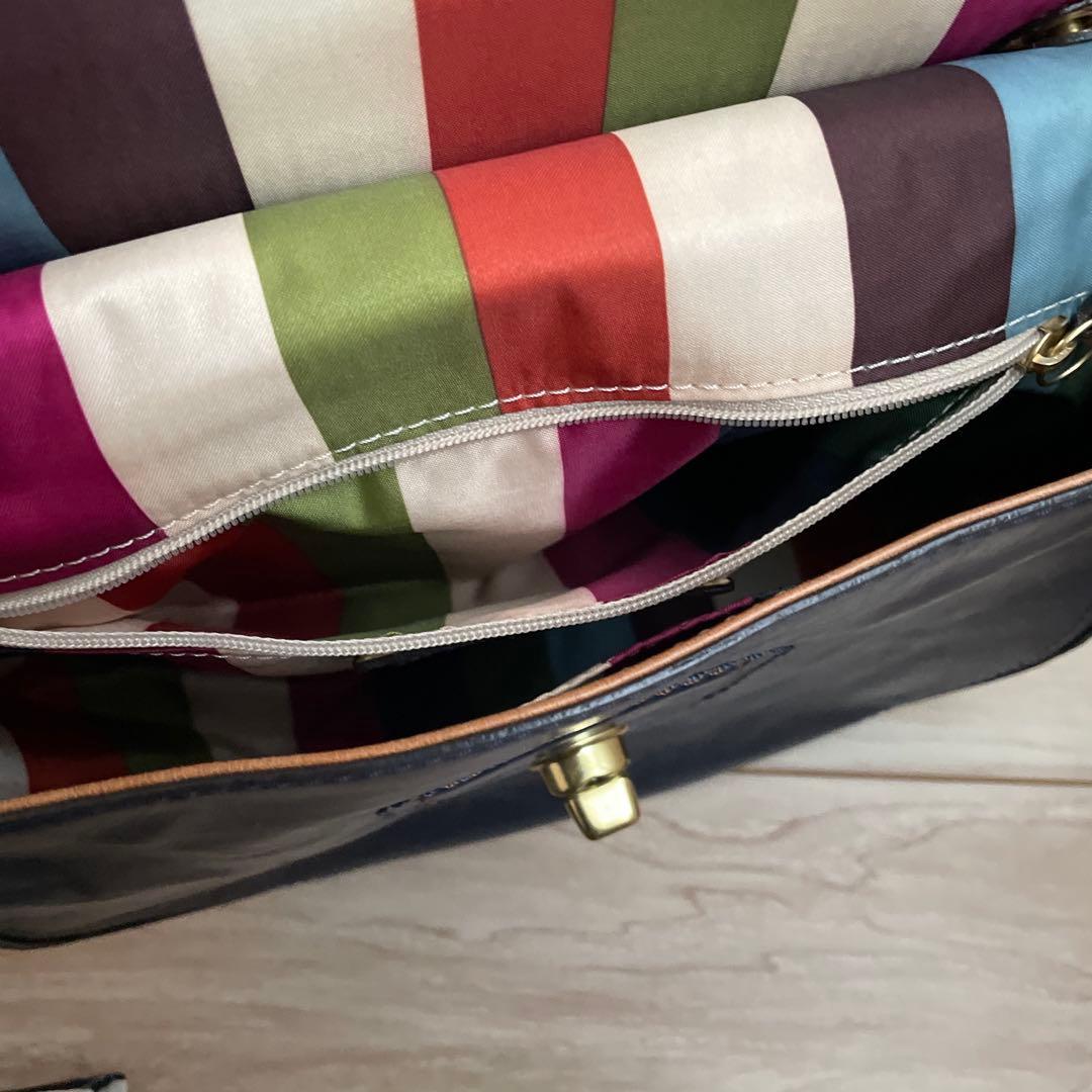 まいママ　COACH ネイビー ショルダーバッグ