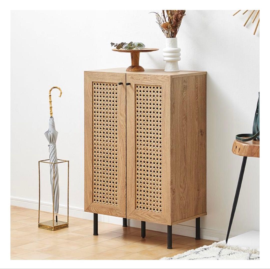 LOWYA製ラタン調シューズボックス〔幅60〕