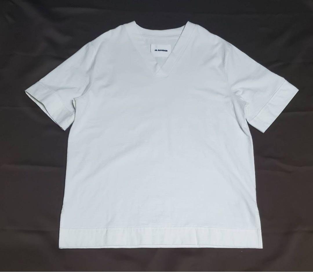 新品未使用 JIL SANDER VネックTシャツ ホワイト L ジルサンダー