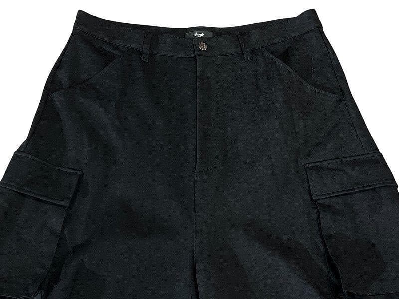 美品 23SS グラム クロップド サルエル カーゴ パンツ 黒 ブラック L