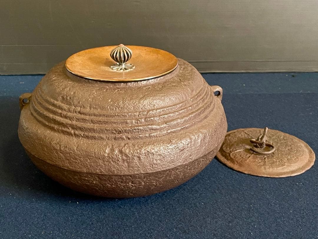 割引❣️【未使用 美品】「母」 古天明筋釜 畠春斎 模東京国立博物館蔵 替蓋 F天