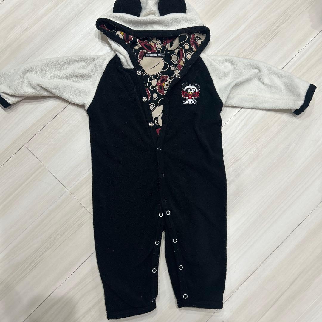 HYSTERIC MINI パンダフリースリバーシブルカバーオール80cm