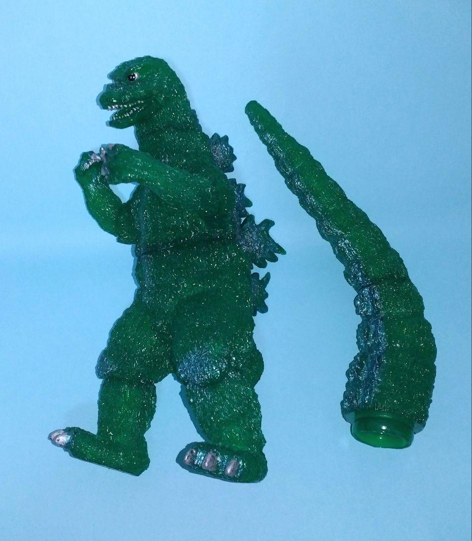 【てんつく工芸】ゴジラ（1974）ソフビキット・クリアグリーン／全高約27cm