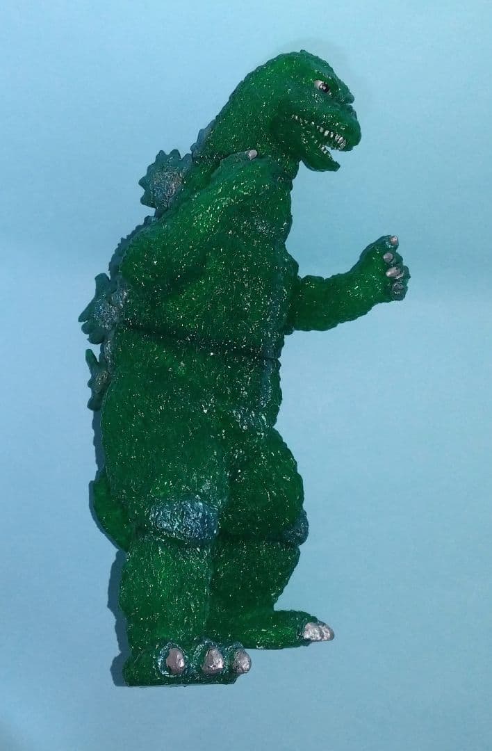 【てんつく工芸】ゴジラ（1974）ソフビキット・クリアグリーン／全高約27cm